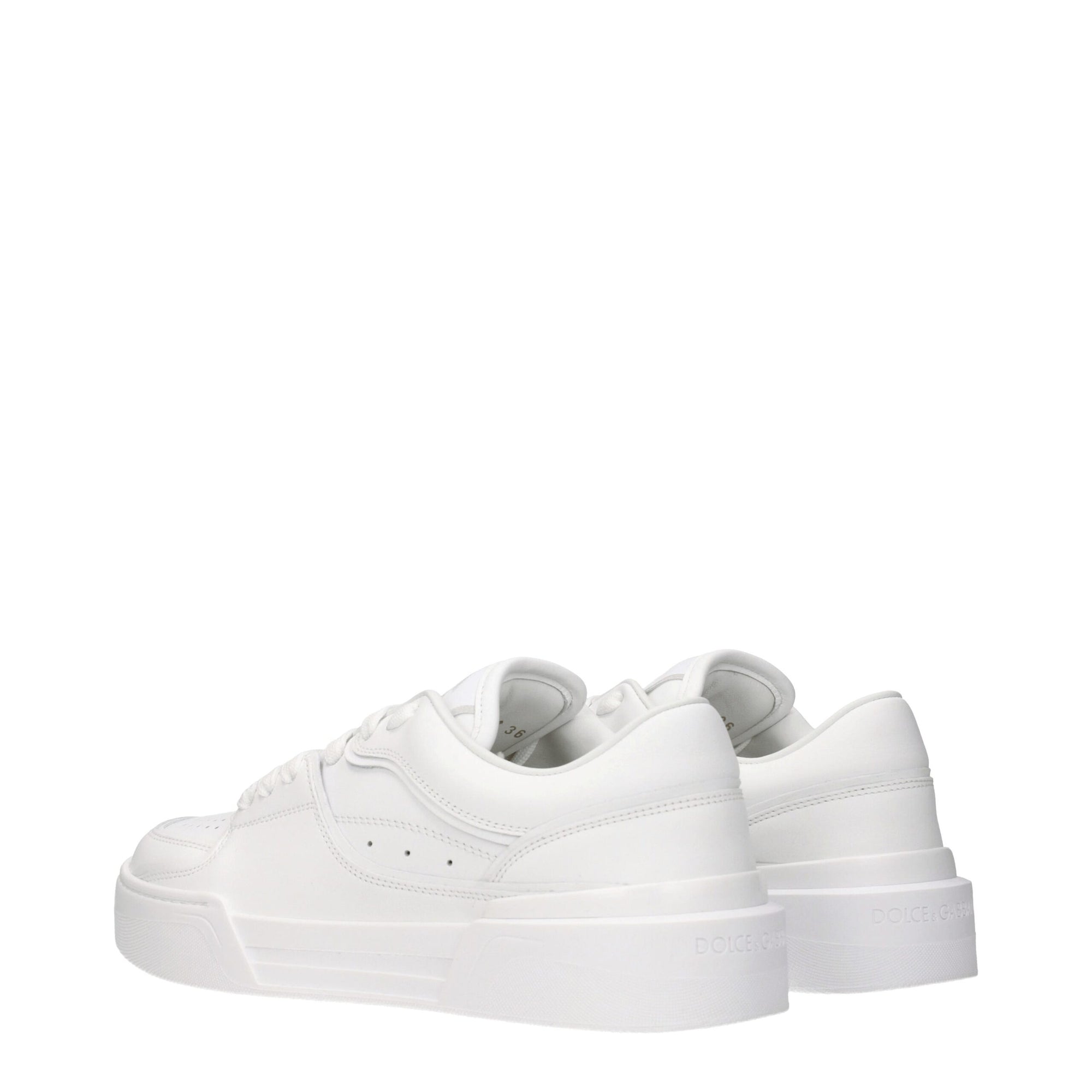 Dolce &amp; Gabbana White Leather Low Top Sneakers