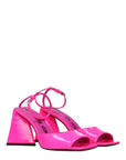 The Attico Pink Leather Stiletto Heel Sandals