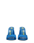 The Attico Light Blue Satin Platform Sandals