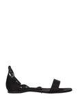 Max Mara Black Satin Flat Sandals