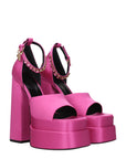 Versace Pink Satin Platform Sandals