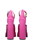 Versace Pink Satin Platform Sandals