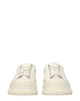 Jil Sander White Fabric Platform Sneakers