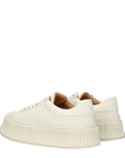 Jil Sander White Fabric Platform Sneakers