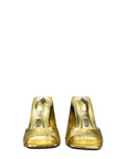 The Attico Gold Leather Platform Sandals