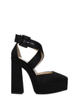 Jimmy Choo Black Satin Platform Sandals