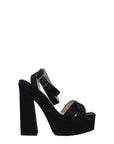 Jimmy Choo Black Satin Platform Sandals