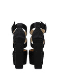 Jimmy Choo Black Satin Platform Sandals