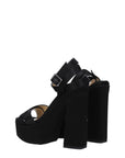 Jimmy Choo Black Satin Platform Sandals