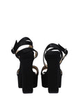 Jimmy Choo Black Satin Platform Sandals