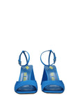 The Attico Blue Satin Stiletto Heel Sandals