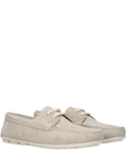 Prada Gray Leather Slip-On Loafers