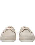 Prada Gray Leather Slip-On Loafers