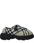 Burberry Green Fabric Slip-On Loafers