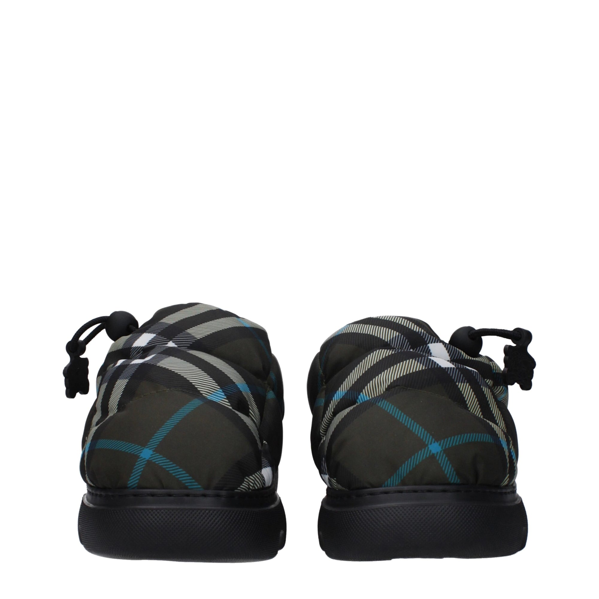 Burberry Green Fabric Slip-On Loafers