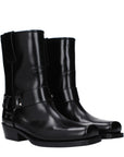 Valentino Garavani Black Leather Ankle Boots