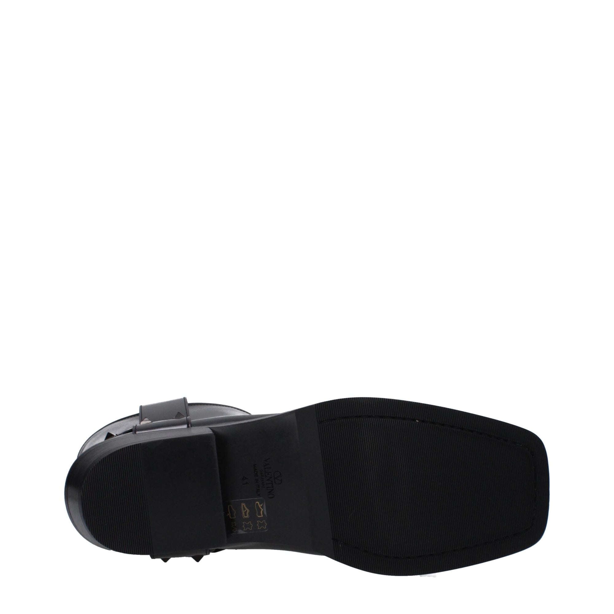 Valentino Garavani Black Leather Ankle Boots