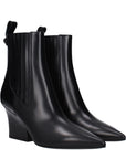 Valentino Garavani Black Leather Ankle Boots