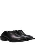 Moschino Black Leather Mules