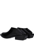 Moschino Black Leather Mules