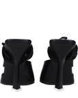 The Attico Black Leather Stiletto Heel Sandals