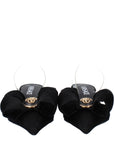 Versace Black Satin Flat Sandals