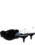 Versace Black Satin Flat Sandals