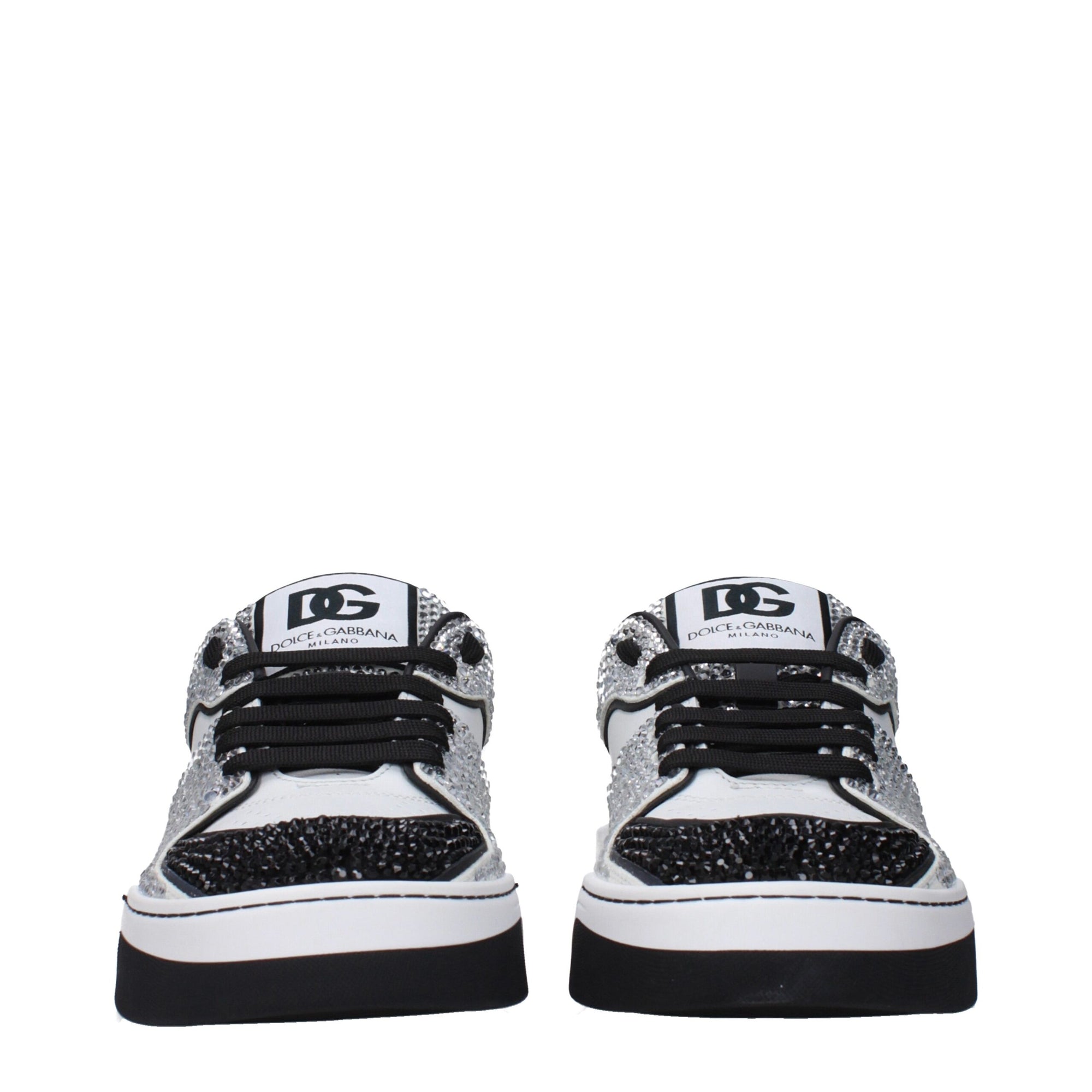 Dolce &amp; Gabbana White Leather Low Top Sneakers