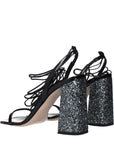 Miu Miu Black Leather Platform Sandals