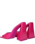 The Attico Pink Leather Platform Sandals