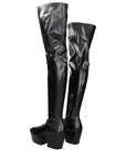 Prada Black Leather Over The Knee