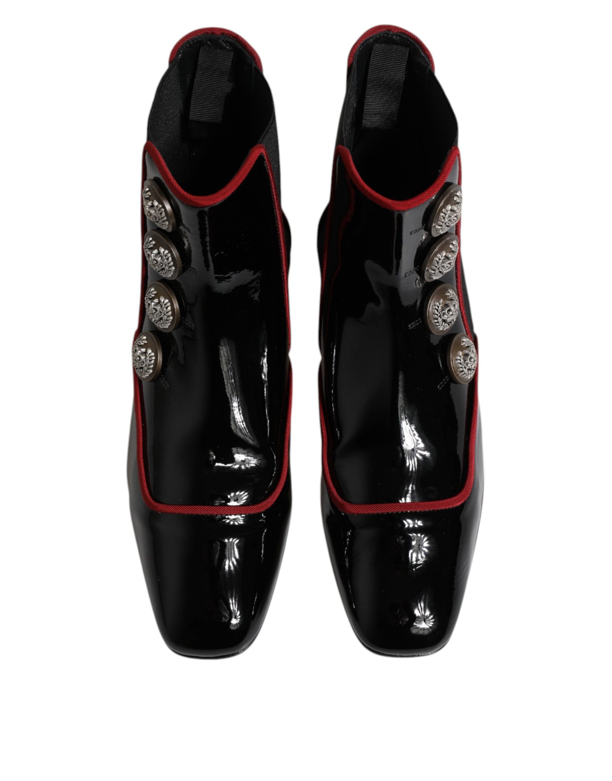 Dolce &amp; Gabbana Black Jackie Buttoned Chelsea Boots Shoes