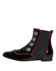 Dolce & Gabbana Black Jackie Buttoned Chelsea Boots Shoes