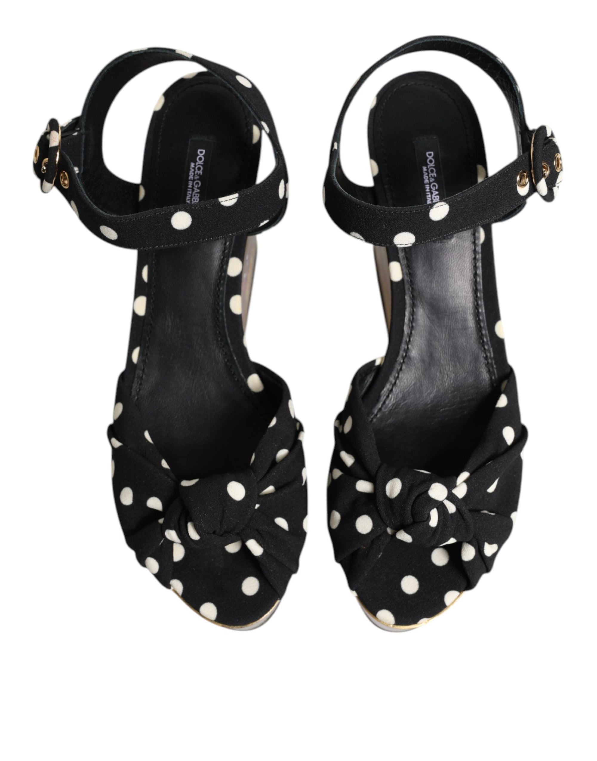 Dolce &amp; Gabbana Multicolor Fish Polka Dot Wedge Sandals Shoes