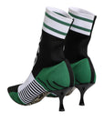 Dolce & Gabbana Green Stretch Sock Style Ankle Boots Shoes