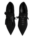 Dolce & Gabbana Black Lace Up Stiletto Heels Pumps Shoes