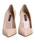 Dolce & Gabbana Beige Patent Leather Stiletto Heel Pumps Shoes
