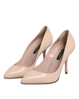 Dolce & Gabbana Beige Patent Leather Stiletto Heel Pumps Shoes