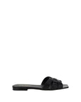 Saint Laurent Black Calf Leather Bos Taurus Strap-On Sandals