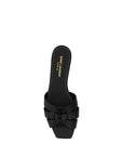 Saint Laurent Black Calf Leather Bos Taurus Strap-On Sandals