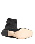 Dolce & Gabbana Black Suede Leather Knee High Boots Shoes