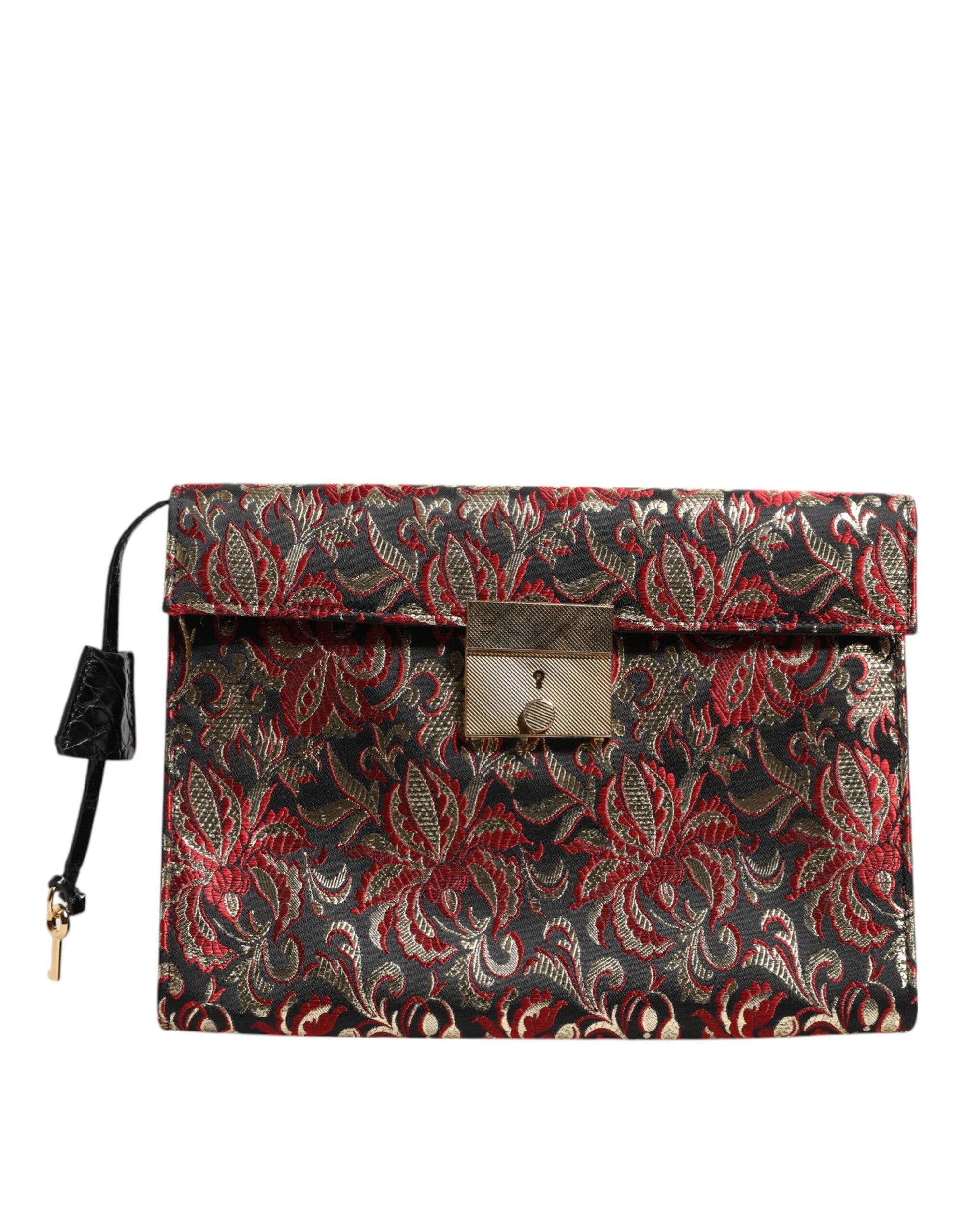Dolce &amp; Gabbana Multicolor Jacquard Floral Document Briefcase Bag