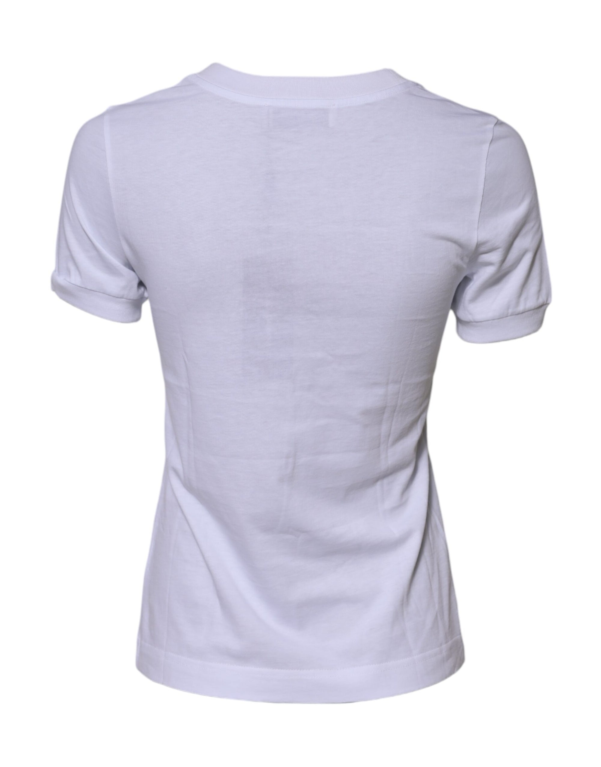 Dolce &amp; Gabbana White Cotton DG Logo Embroidery Top T-shirt