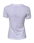 Dolce & Gabbana White Cotton DG Logo Embroidery Top T-shirt