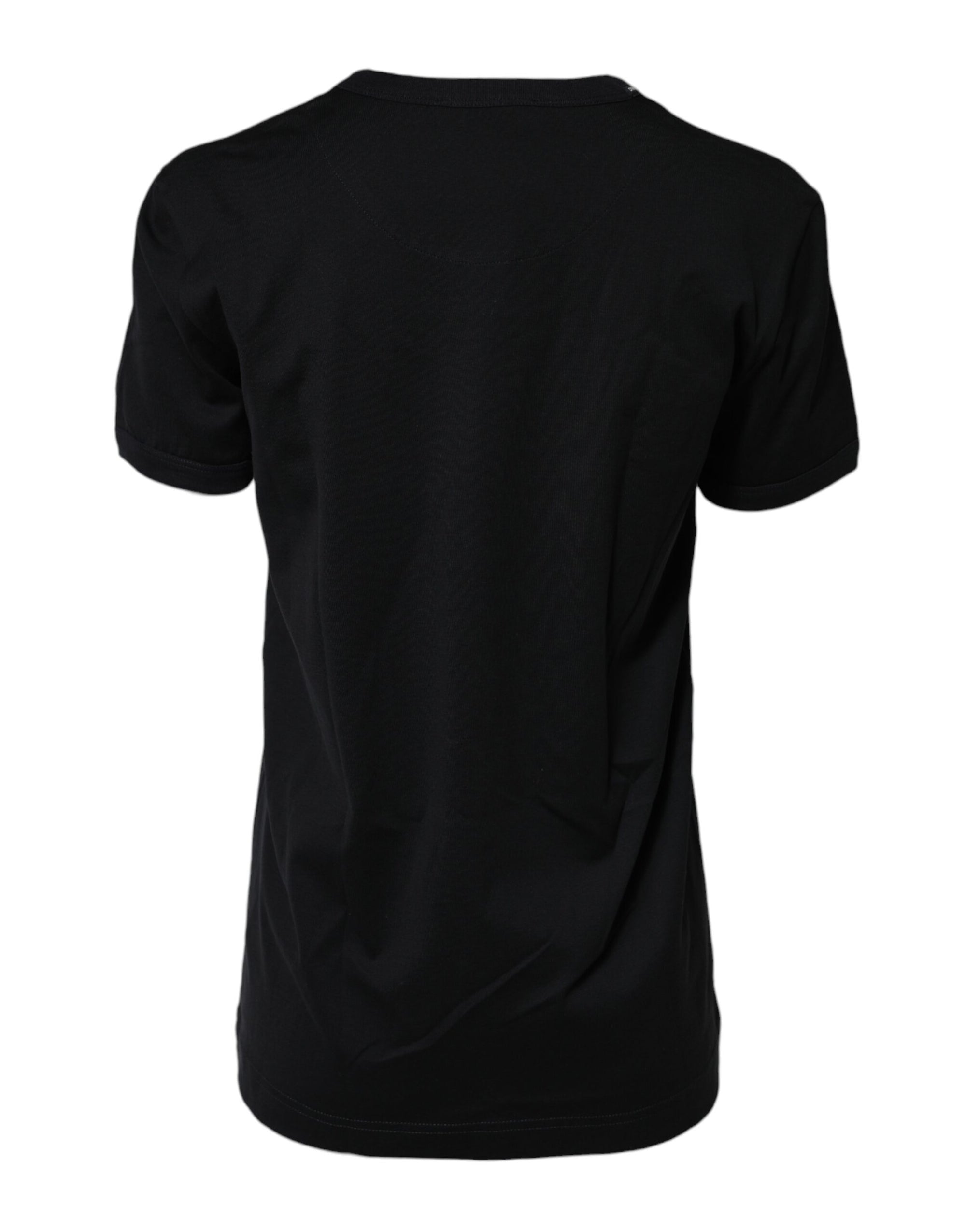 Dolce &amp; Gabbana Black Cotton DG Print Short Sleeve Top T-shirt