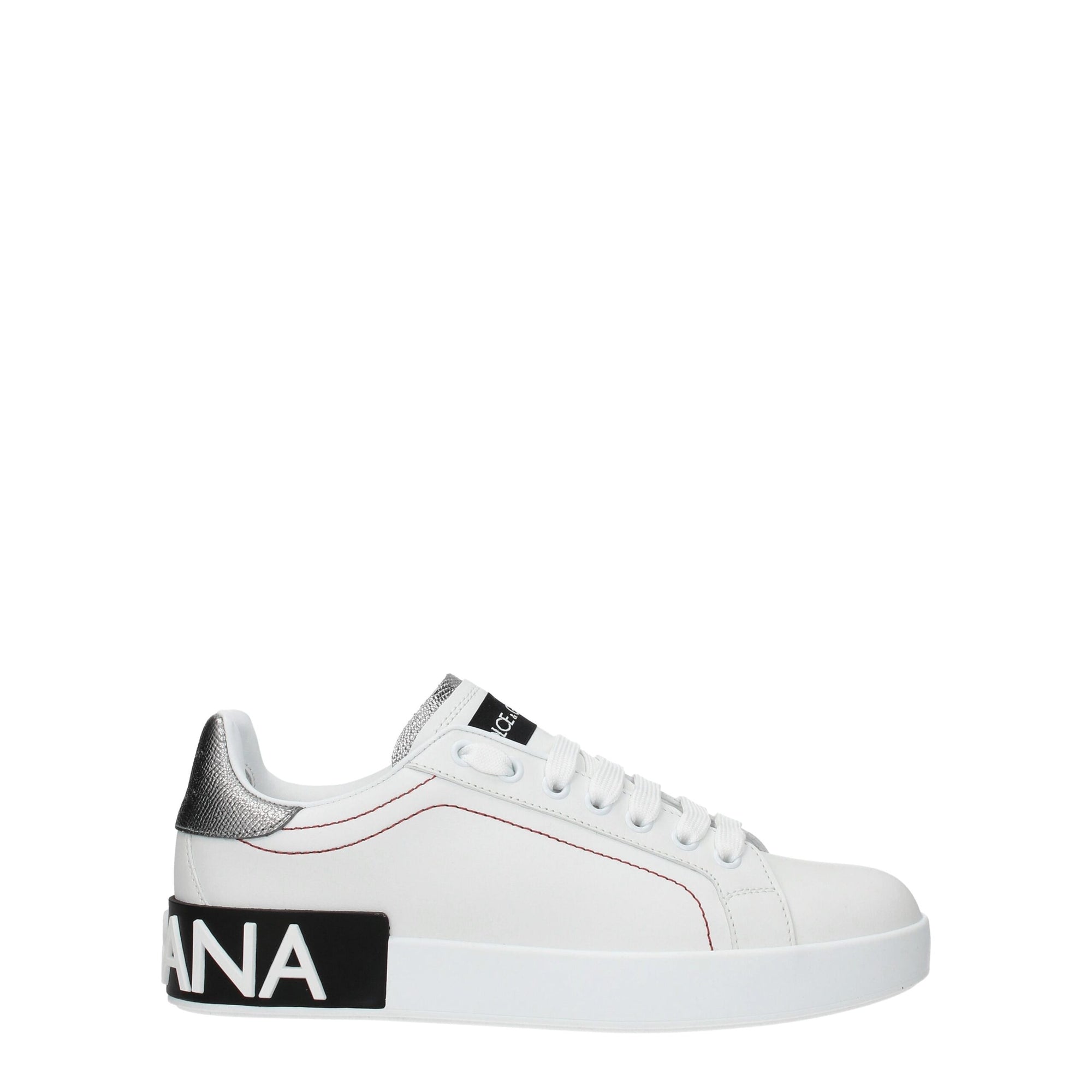 Dolce &amp; Gabbana White Leather Low Top Sneakers