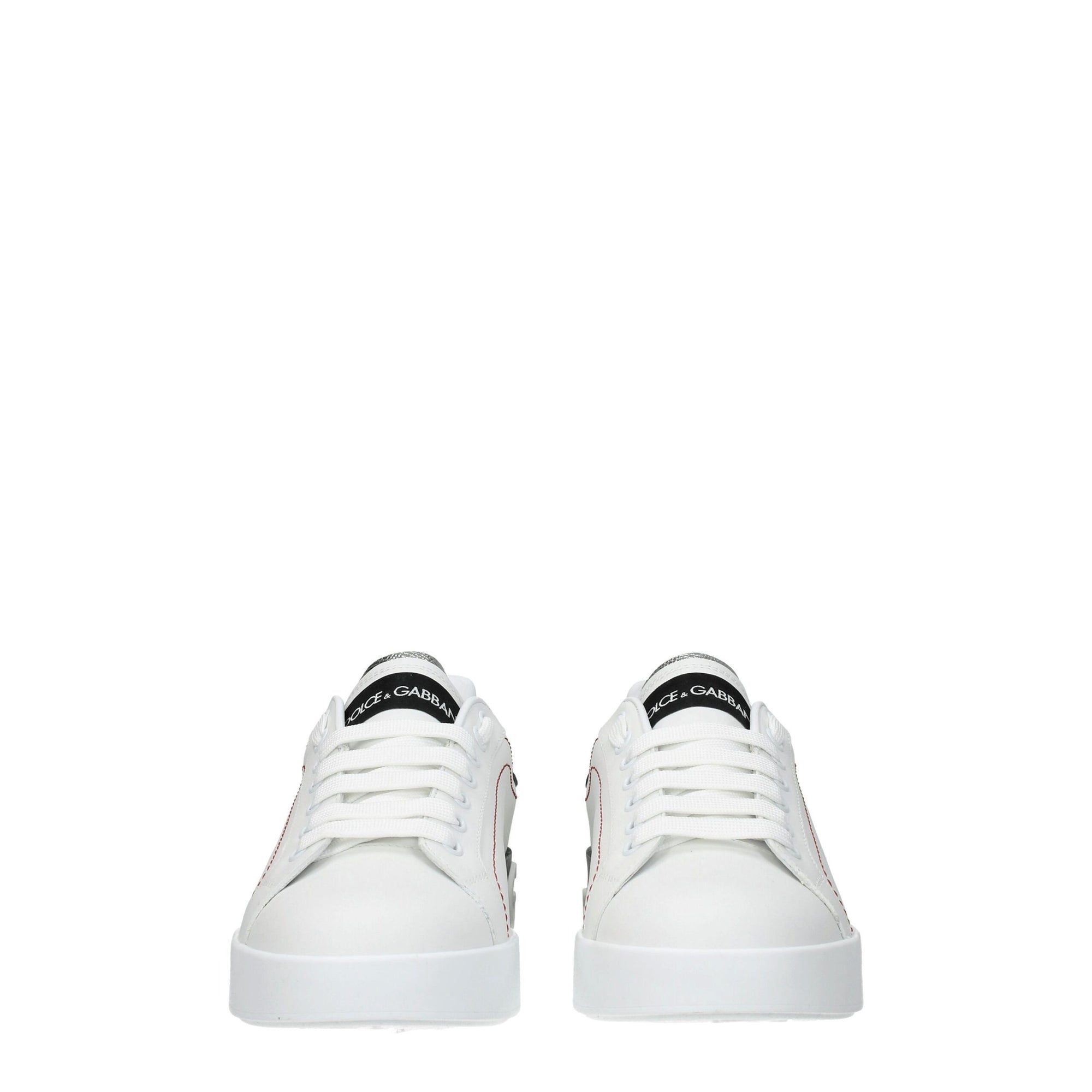 Dolce &amp; Gabbana White Leather Low Top Sneakers