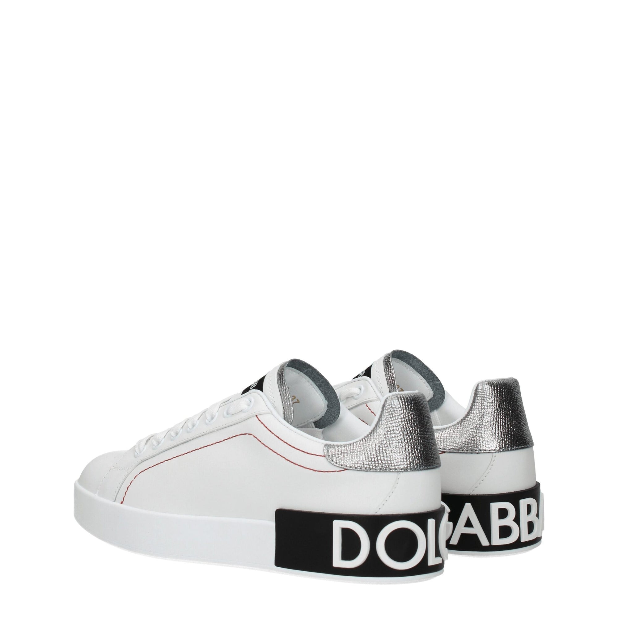 Dolce &amp; Gabbana White Leather Low Top Sneakers