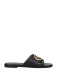 Off-White Black Leather Slippers
