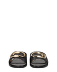 Off-White Black Leather Slippers